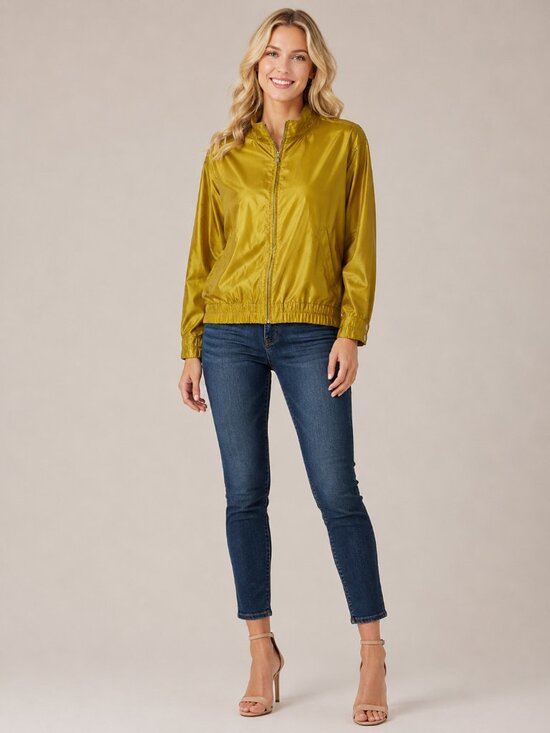 St. John Jackets & Blazers - St. John Windbreaker Jacket Iridescent Zip-up Jacket Gold Lightweight M#A0567